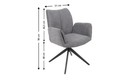 Set Masă Living Extensibilă CT163 Blat Ceramic Alb cu 4 Scaune Rotative KJC77 Gri Închis
