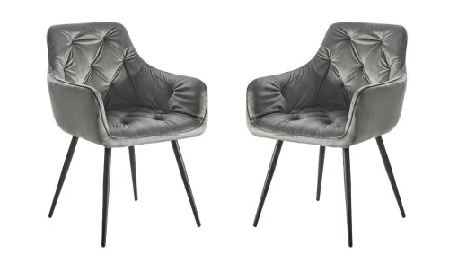 Set 2 Scaune Living Tapițate KJC38 Gri