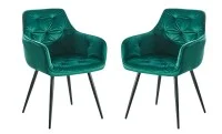 Set 2 Scaune Living Tapițate KJC38 Verzi