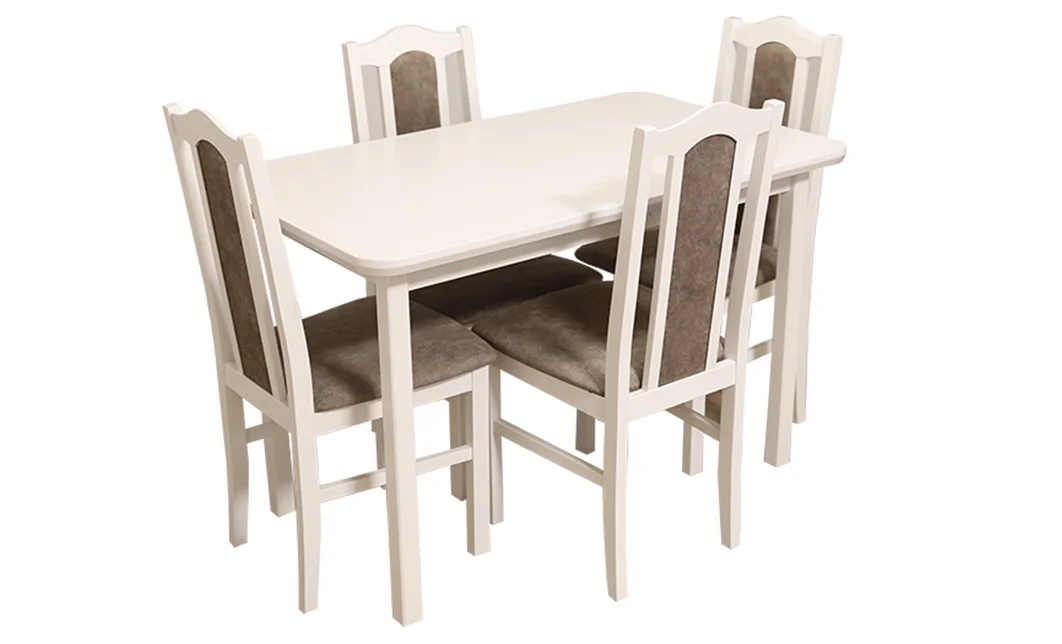 Set Masă Living Max 4 alba cu 4 Scaune Boss II 18A