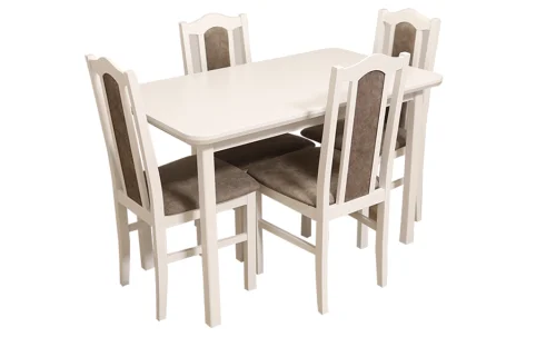 Set Masă Living Max 4 alba cu 4 Scaune Boss II 18A