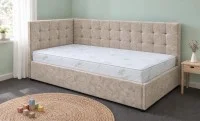 Pat Tapițat de Colț Claudia 90x200, Kim 03, Bej