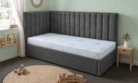 Pat Tapițat de Colț Klaus 120x200, Aragon 97, Gri Închis