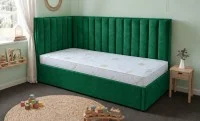 Pat Tapițat de Colț Klaus 90x200, Fresh 13, Verde Smarald