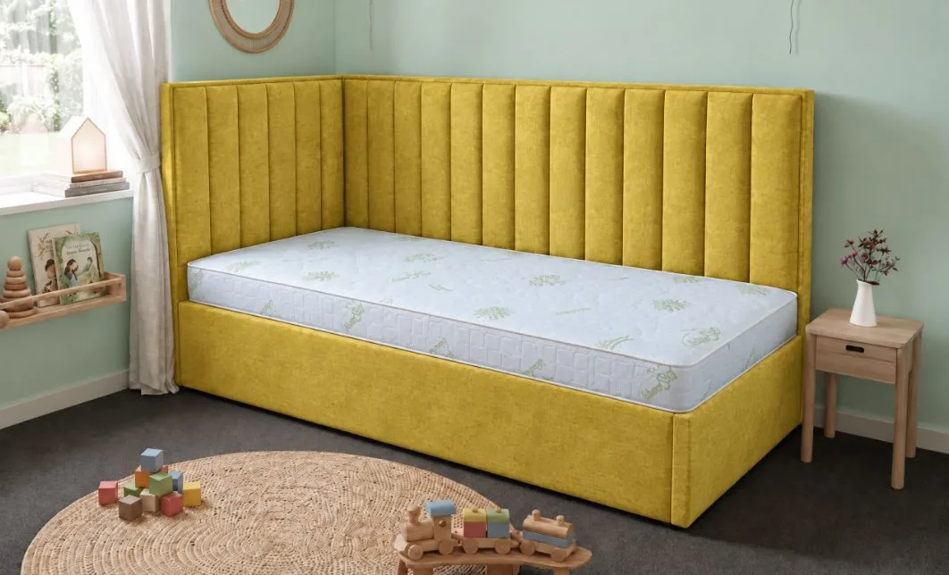Pat Tapițat de Colț Klaus 120x200, Lemon 43, Galben Muștar