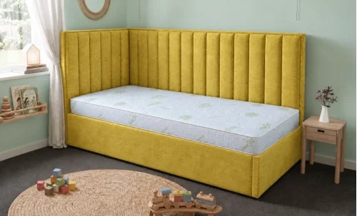 Pat Tapițat de Colț Klaus 120x200, Lemon 43, Galben Muștar