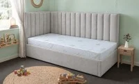 Pat Tapițat de Colț Klaus 120x200, Nice Velvet 2, Bej Deschis