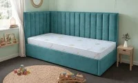 Pat Tapițat de Colț Klaus 120x200, Nice Velvet 19, Cyan