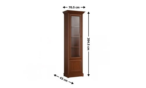 Vitrină Living Sonata 1DP cu 1 Ușă, Nuc / Maro 