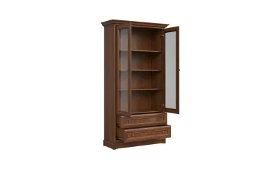 Vitrină Living Sonata 2D2S cu 2 Sertare și 2 Uși, Nuc / Maro 